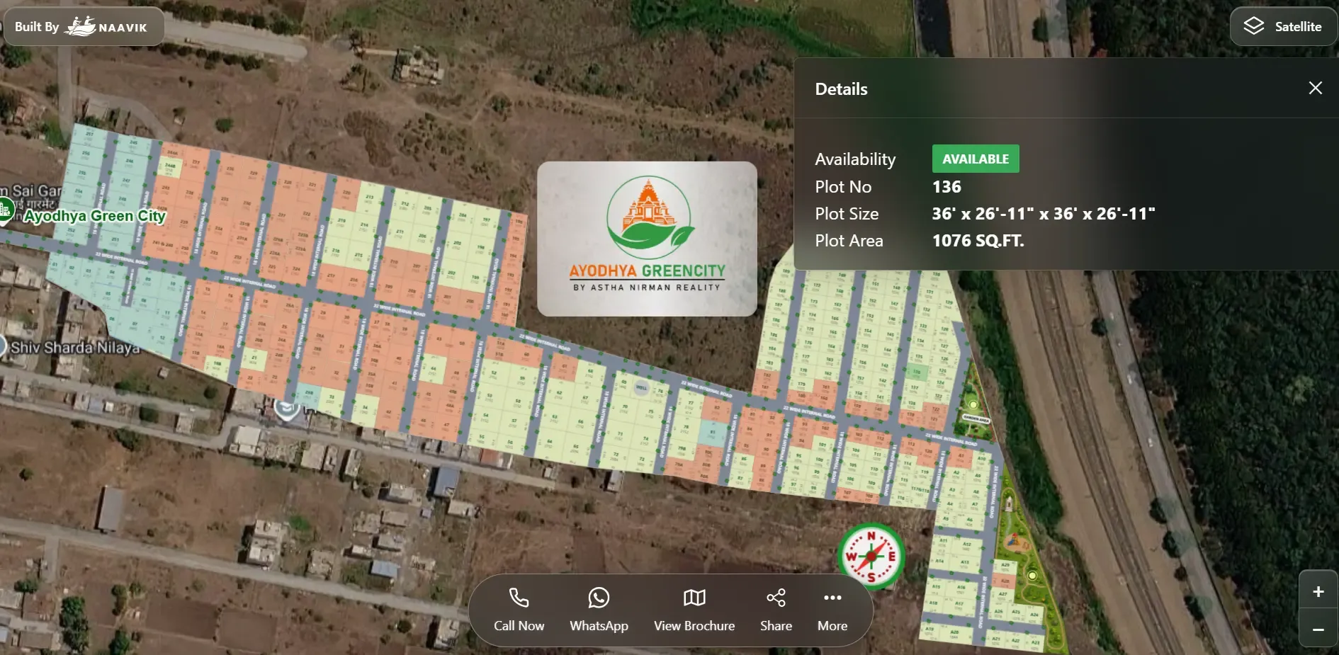 Interactive plot layout colour-coded by available, hold, booked and sold status